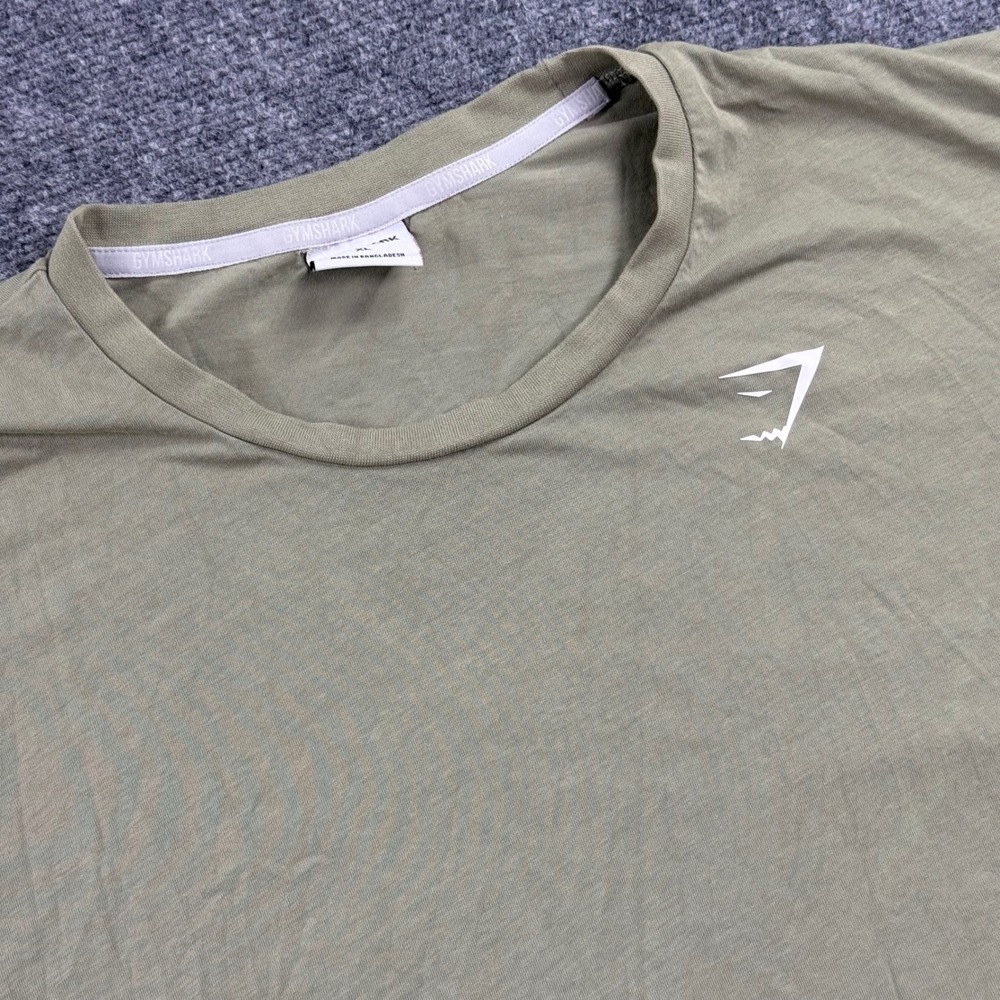 Gymshark T-Shirt XL Sage Green Logo Graphic Short Sleeve Mens GMST5397